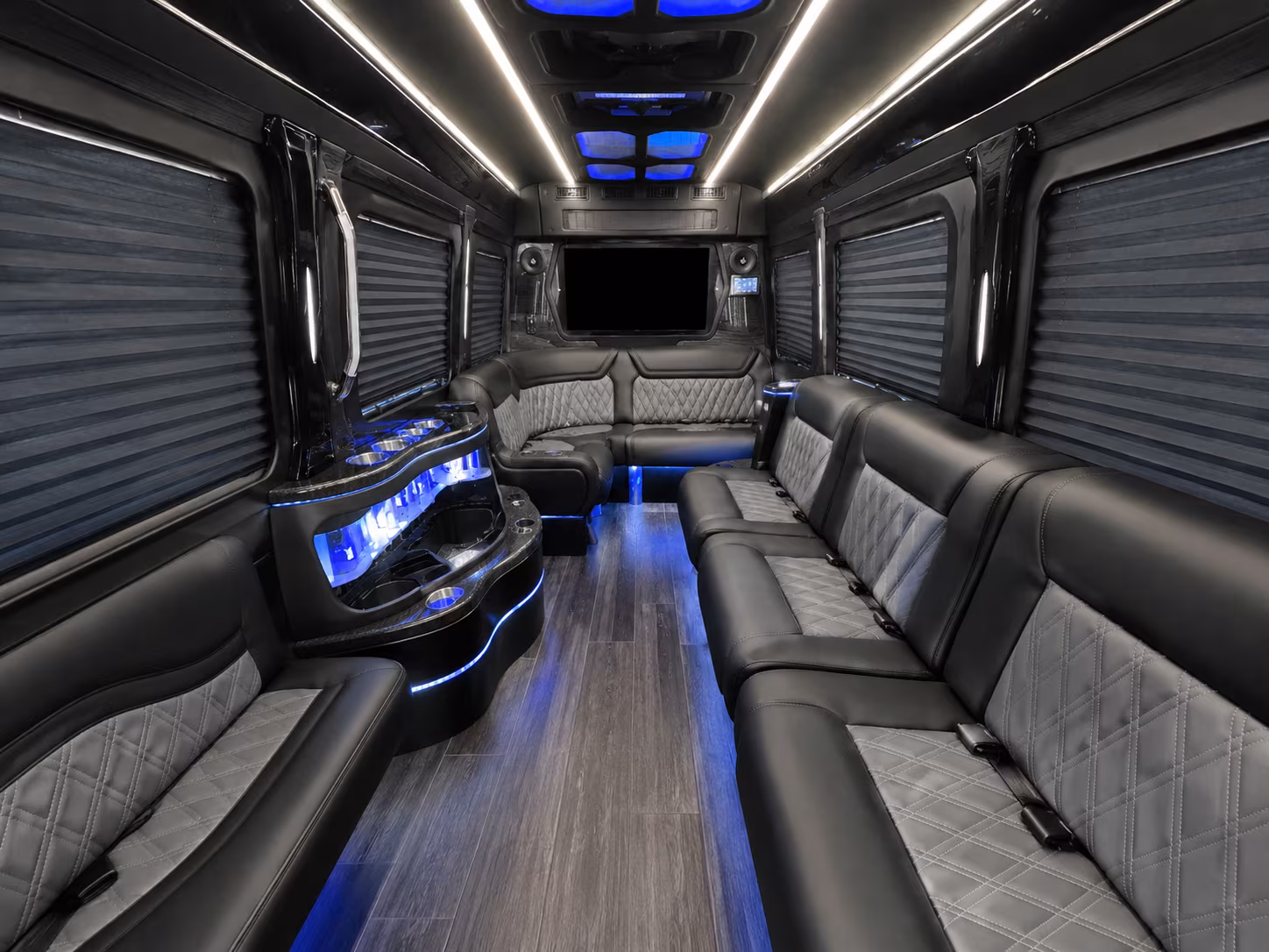apple valley 20 passenger party bus interior