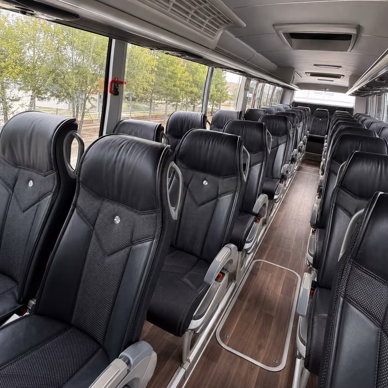 apple valley charter bus rental interior
