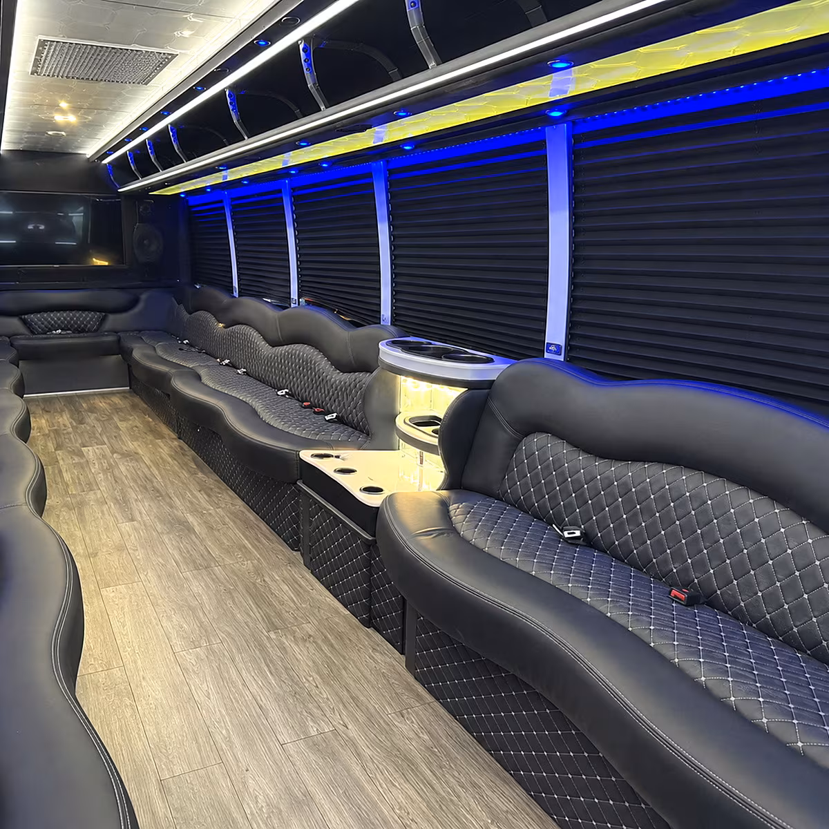 apple valley party bus rental interior
